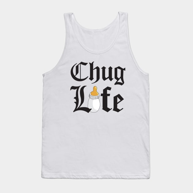 Chug Life White Tank Top by Dansmash